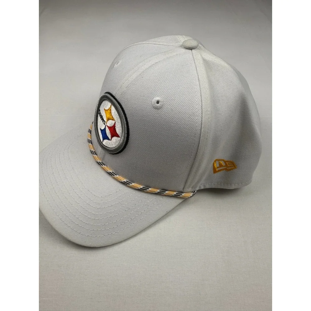 New Era Pittsburgh Steelers Hat OSFM White Rope Snapback 9SEVENTY NFL Cap